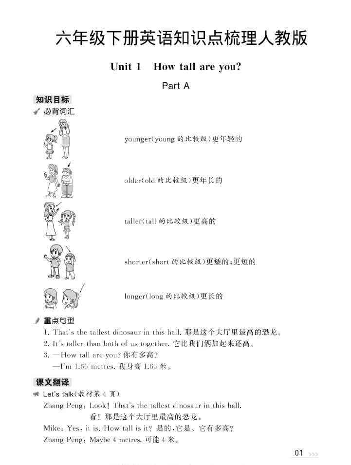 六年级下英语知识梳理人教版PEP-教学网