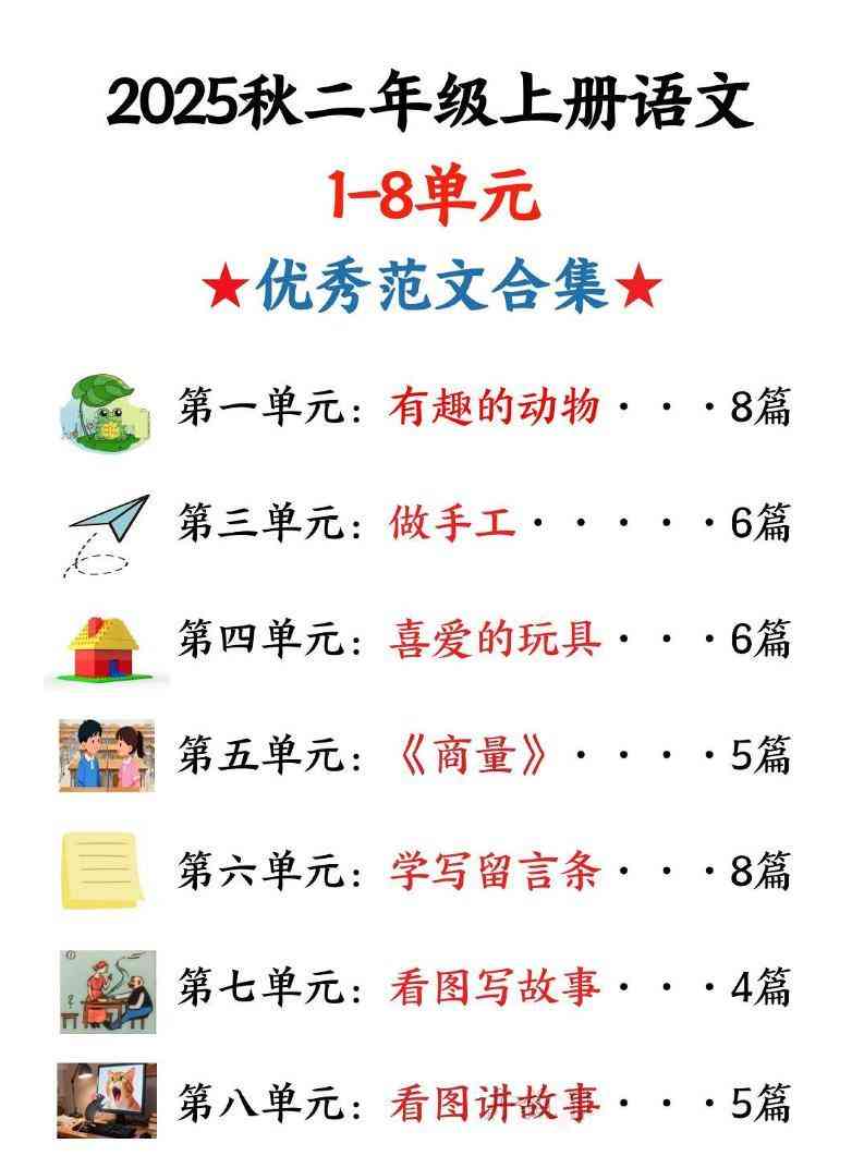 25秋二上语文1-8单元优秀范文合集（22页）-教学网