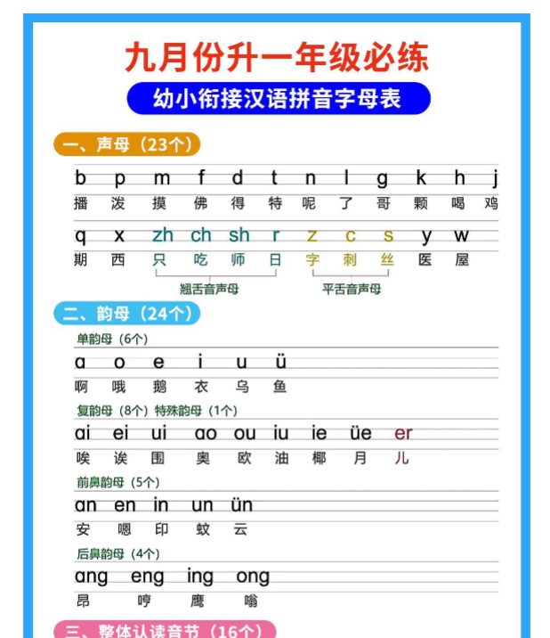 幼小衔接拼音-教学网