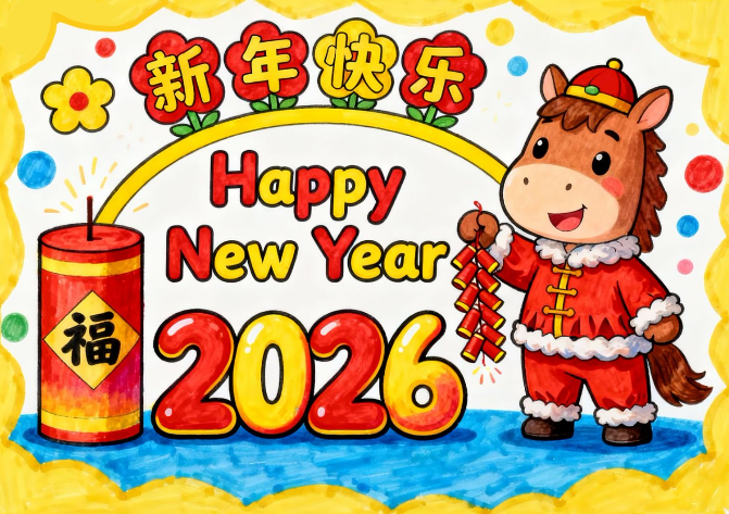 马年元旦-庆元旦迎新年（竖版）手抄报-高清可直接打印无水印版本-教学网