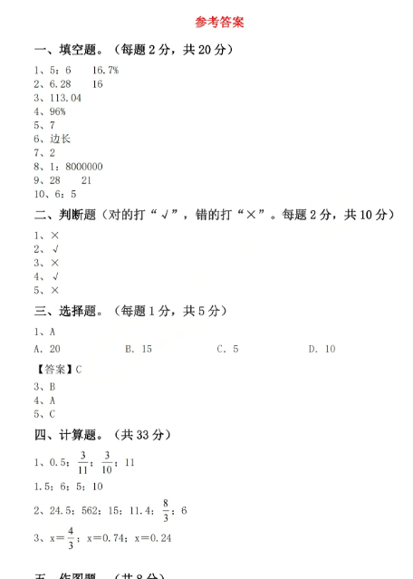 2025秋六上数学期中模拟测试卷人教版-教学网