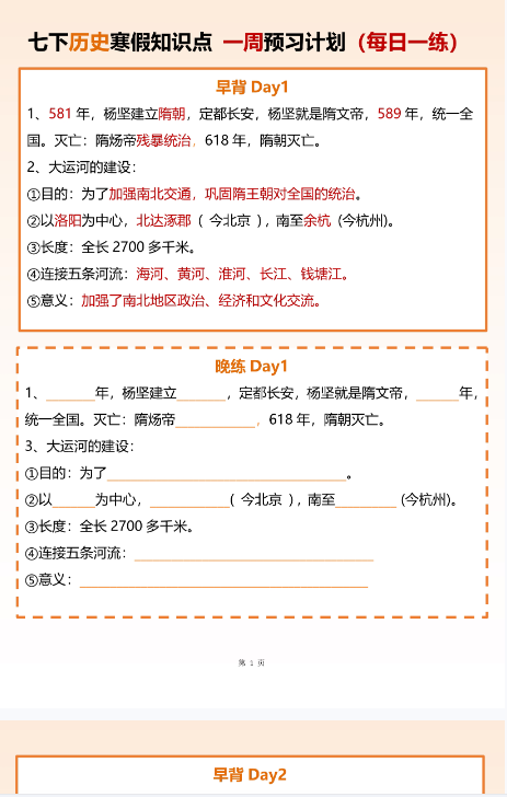 【25春版初中七下历史精品小纸条】【高清无水印版本】-教学网