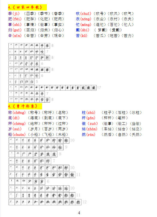 《2025春新课改二上生字拼音、笔顺、组词》-教学网