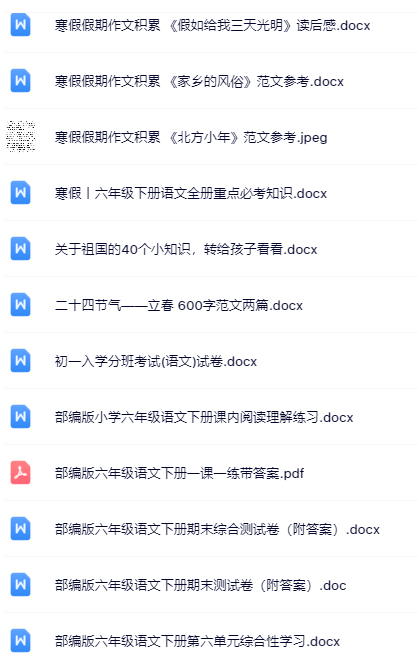 100套打包！六年级下册语文精品资料一键打包下载【只提供优质无水印资料打包】-教学网