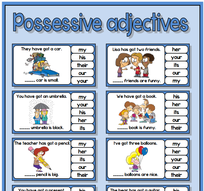 形容词性物主代词【完整可直接打印】24套语法练习纸全套-教学网