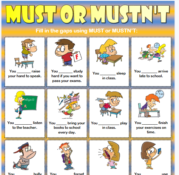 must mustnt【完整可直接打印】24套语法练习纸全套-教学网