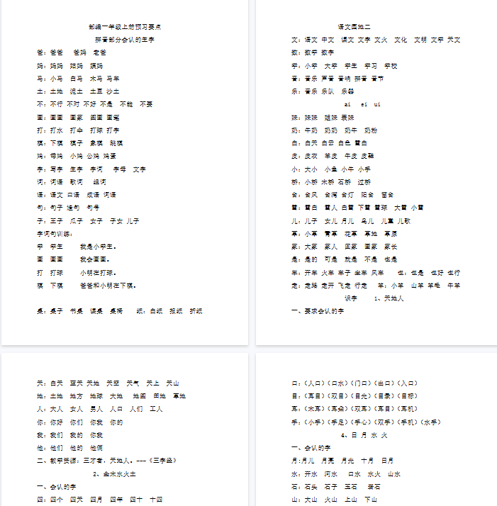 【26页完整版】预习知识点汇总【高清直接可打印】-教学网