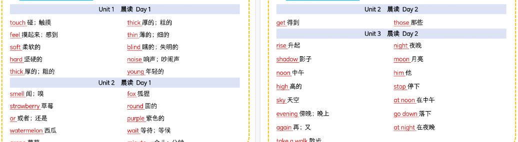 【9页高清完整版】四年级下册英语牛津沪教晨读晚默小纸条-教学网