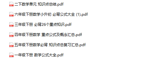 小学必背数学知识点1-6年级下册-教学网