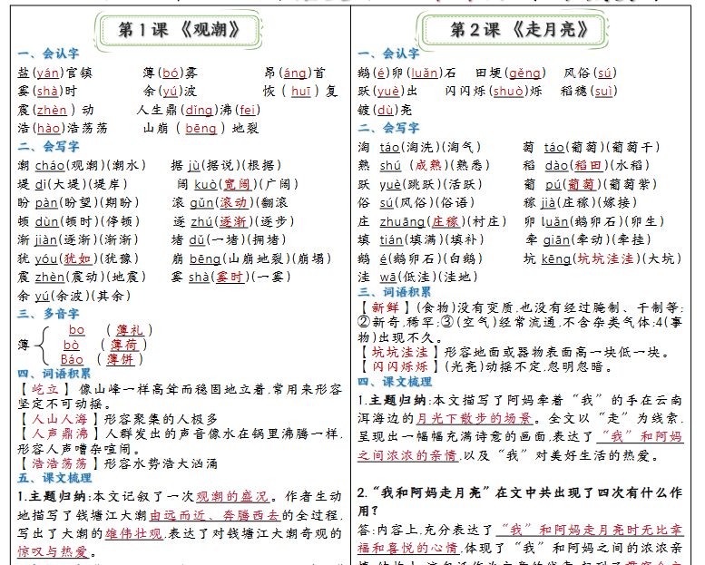 【10页完整版】四年级彩色课课贴-教学网