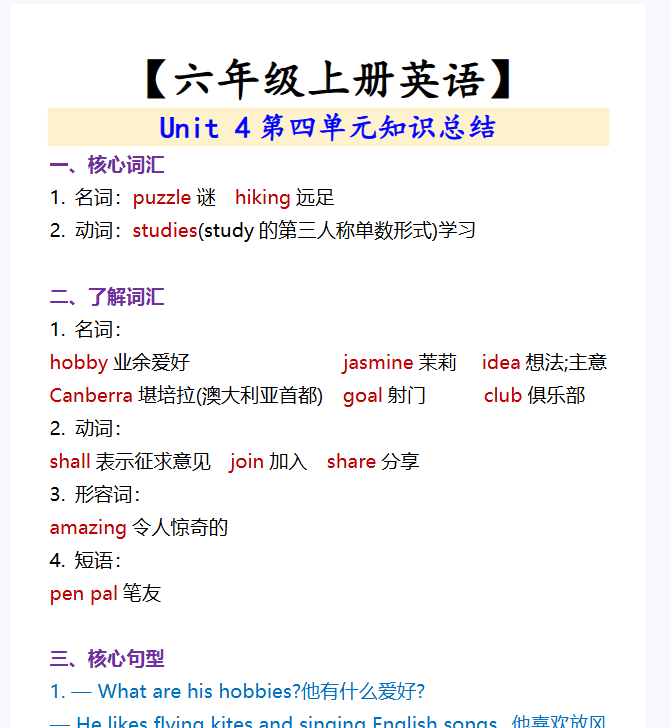 10份！知识总结最新整理持续更新版-高清完整-教学网