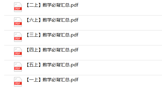 《数学必背汇总》  1-6年级上册-教学网