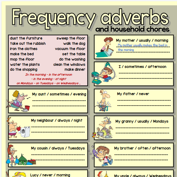 频率副词【完整可直接打印】24套语法练习纸全套-教学网