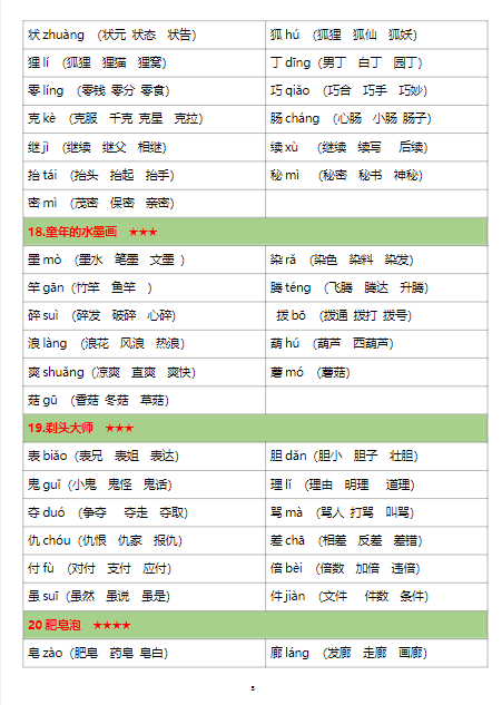 《2025春新课改生字注音组词】》三下语文-教学网