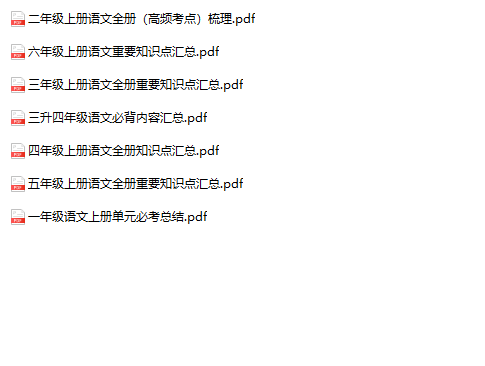 《语文必背重点知识汇总》1-6年级上册-教学网