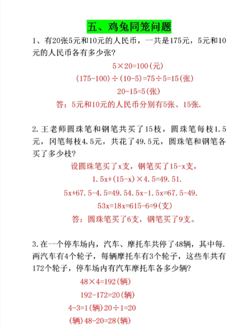 【精品】四年级下册《八大应用题汇总》-教学网