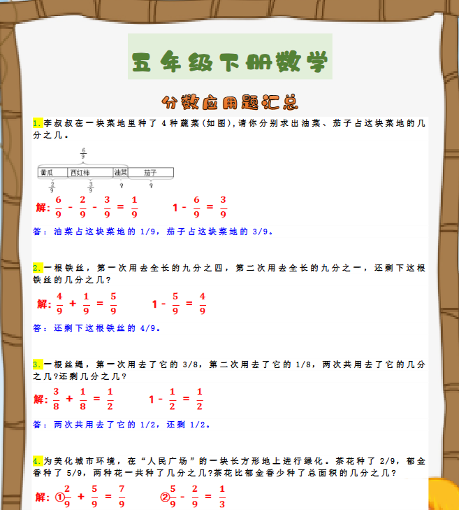 109份！分数应用题最新整理持续更新版-高清完整-教学网