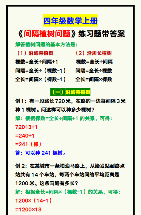 111份！植树问题最新整理持续更新版-高清完整-教学网