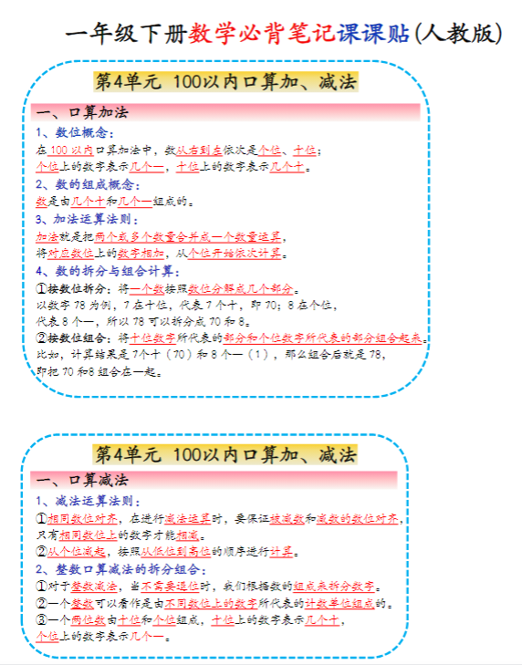 【精品】2025年新一下数学课课贴-教学网