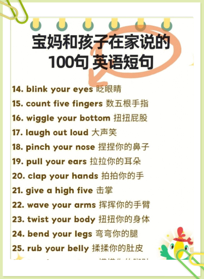 在家和娃说的100句英语短句【英语口语整理包】-教学网