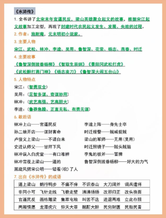 【精品】语文必读《四大名著》早背晚默开学领跑全班-教学网