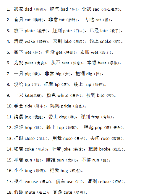【7页新版】小升初复习:学英语“三字经”顺口溜-已排版可直接打印!超好记、超速记【高清完整版】-教学网
