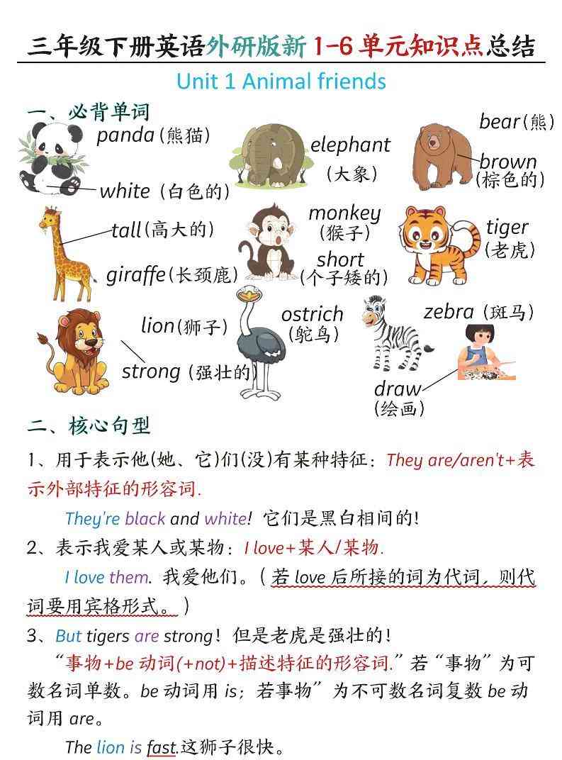 三年级下英语1-6单元必背知识点总结外研版-小初高学习资料下载_真题试卷 - 开学吧资料库