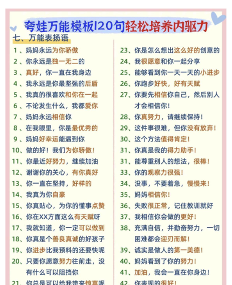【新版】夸娃万能模式120句轻松培养内驱力【高清无水印】-教学网