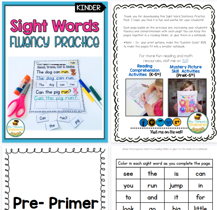 【98页高清彩色版】Sight Words Fluency Practice【完整可直接打印】高频词趣味练习纸-教学网