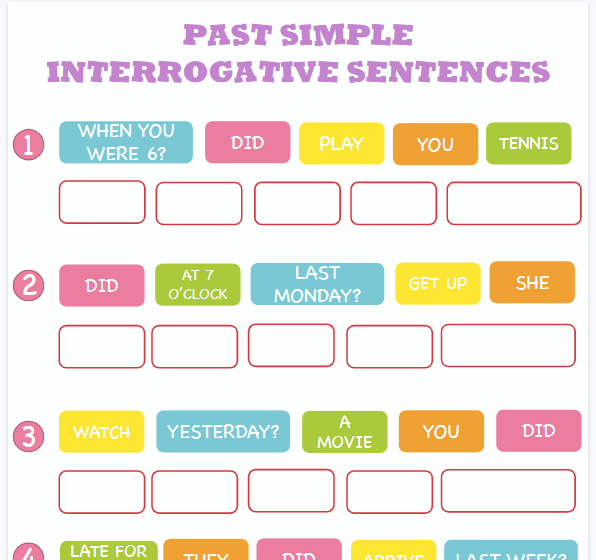 连词组句【完整可直接打印】24套语法练习纸全套-教学网