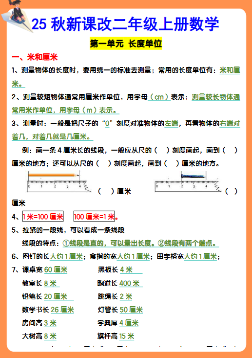 【2025秋新版】二年级上册数学期末知识考点-教学网