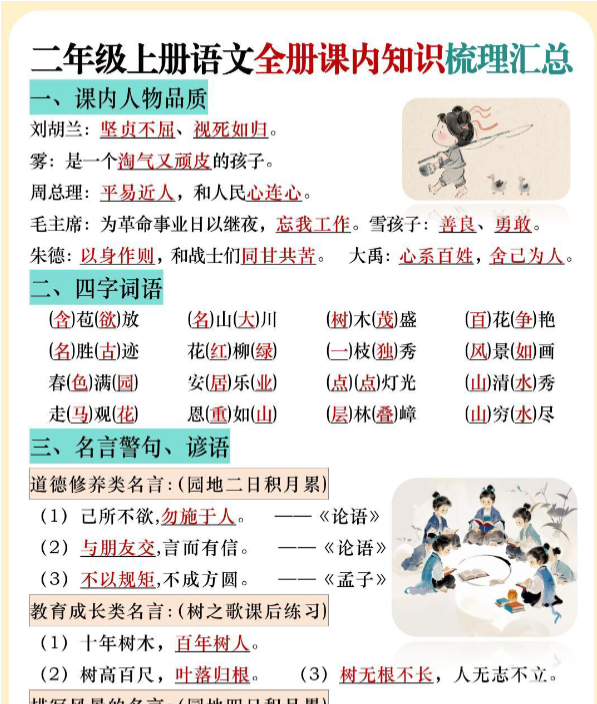 二年级上册语文全册知识点-教学网