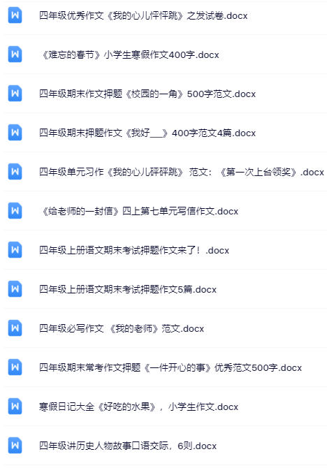 小学四年级精品作文全套资料打包整理版-教学网