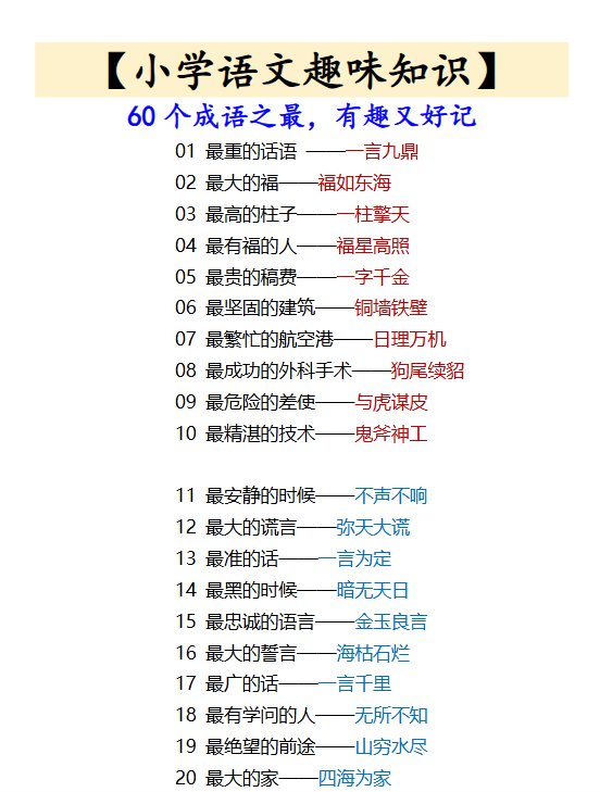 19份！趣味成语最新整理持续更新版-高清完整-教学网