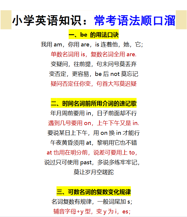 9份！顺口溜最新整理持续更新版-高清完整-教学网