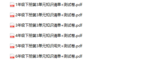 《语文第三单元知识清单+基础测试卷》1-6年级下册-教学网