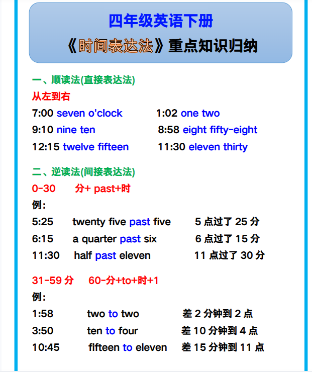 2份！时间表达法最新整理持续更新版-高清完整-教学网