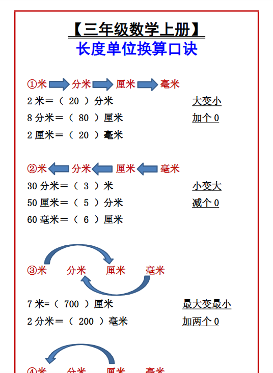 44份！长度单位最新整理持续更新版-高清完整-教学网