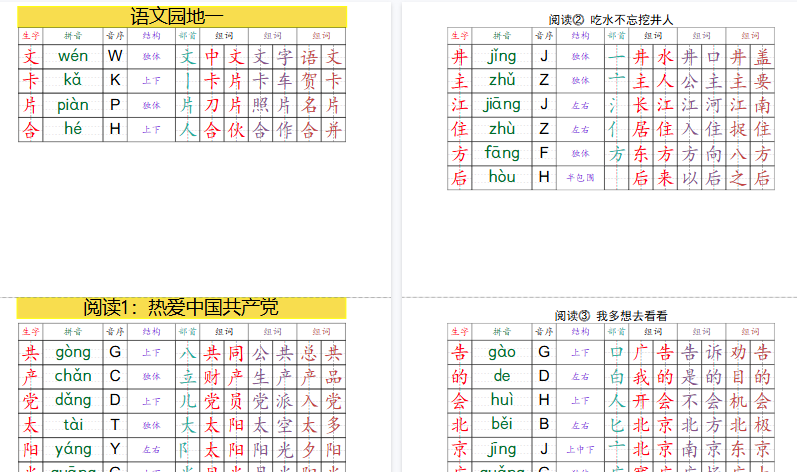 【18页完整版】一年级下册语文【课课贴】-免费学习资料下载 - 开学吧