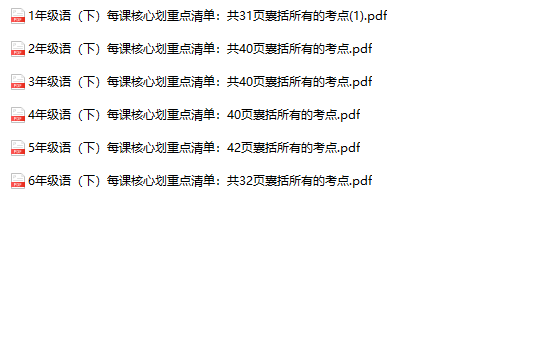 《每课核心划重点》1-6年级下册语文-教学网