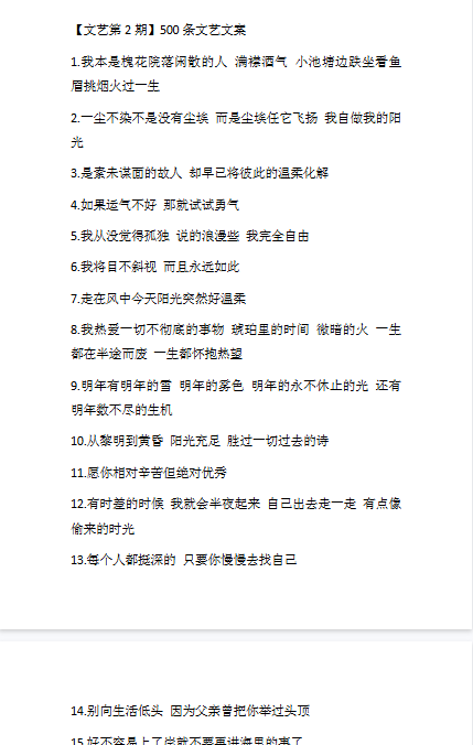 【整理版】700句文艺文案【中小学作文200000句超级素材库】-教学网